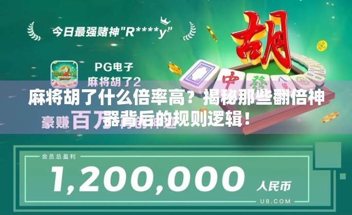 麻将胡了什么倍率高?揭秘那些翻倍神器背后的规则逻辑!