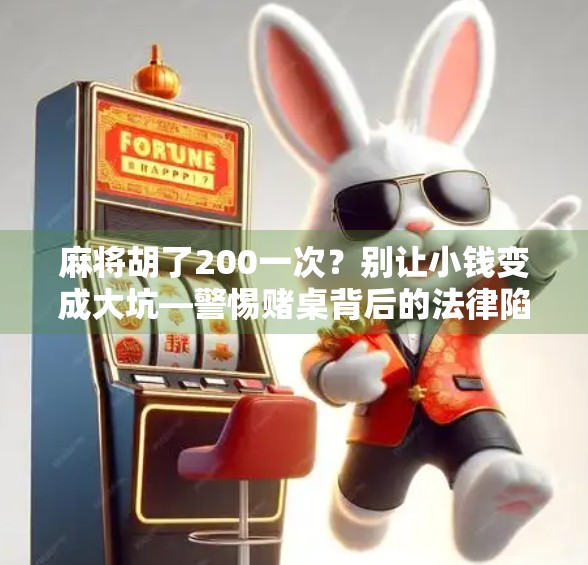 麻将胡了200一次?别让小钱变成大坑—警惕赌桌背后的法律陷阱!